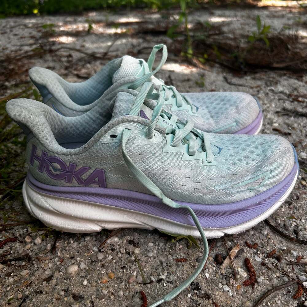 HOKA Clifton 9 Womens Shoes Size 6.5, Color: Sunlit Ocean/Lilac Mist - .com,